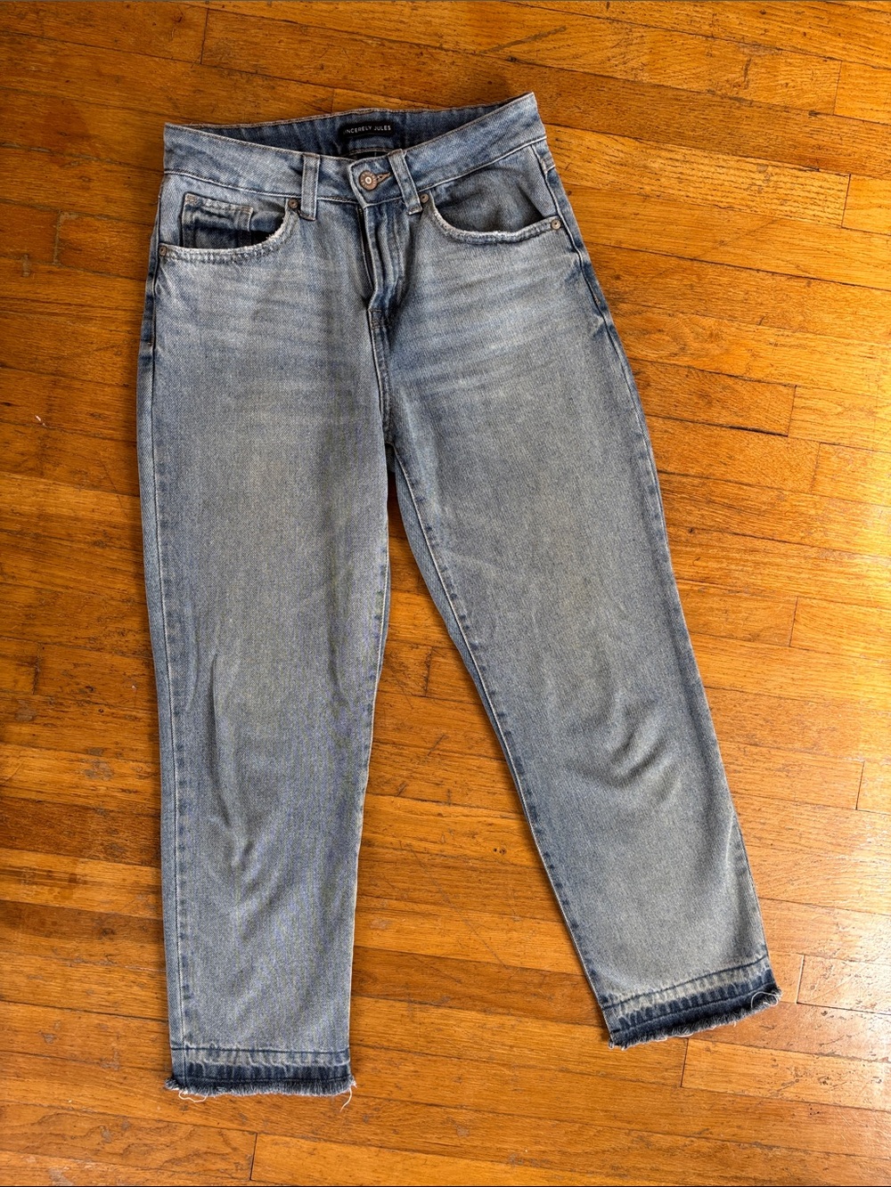 Sincerely Jules Light Blue Cropped Relaxed Jeans